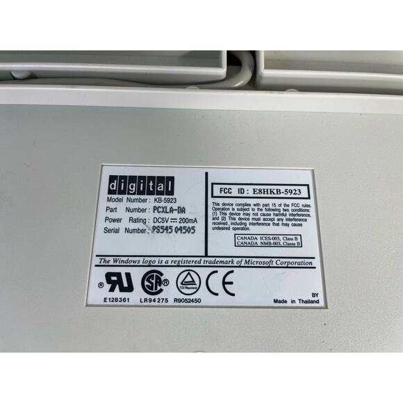 Vintage Digital KB-5923 Mechanical Keyboard‎ PS/2 PCL1A-DA Tested 5V 200mA - Picture 8 of 12